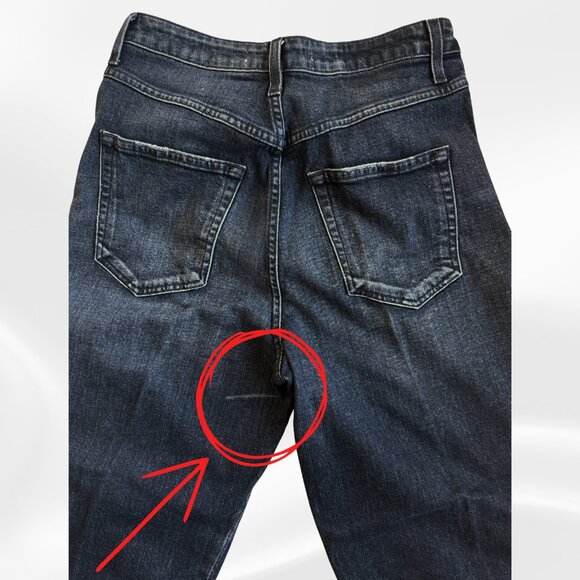 AMO AVA Crop Jeans 29 Raven Black Raw Hem Frayed High Rise Denim USA Made - Picture 15 of 17